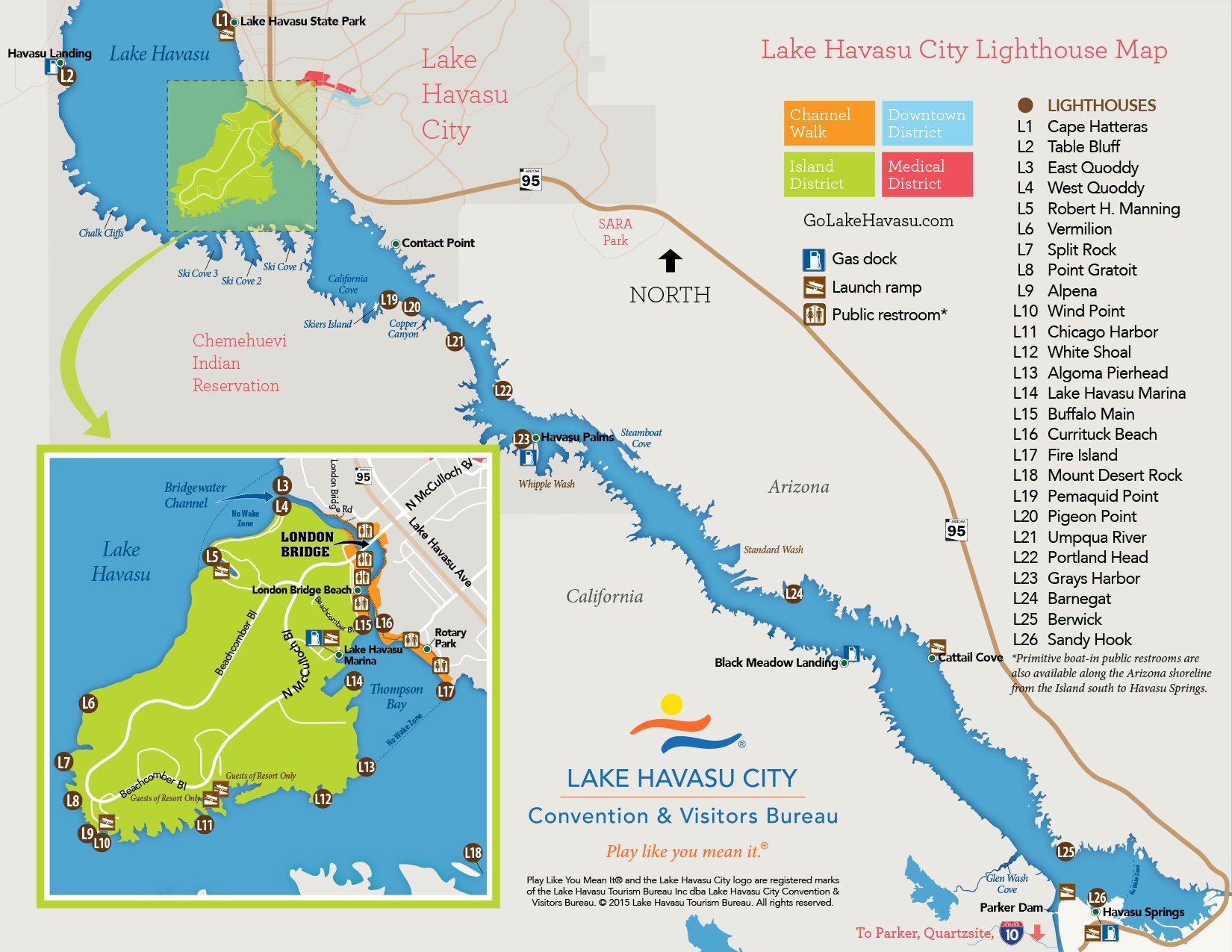 Pittsburgh Map Company Lake Havasu Arizona and California Map